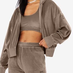 ALO Yoga Chocolate Velour Set
